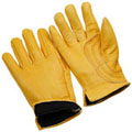 9-7950B. Gold goatskin driver, thumb strap, black liner, leather hem. XS-XL. PRICE PER DOZEN.